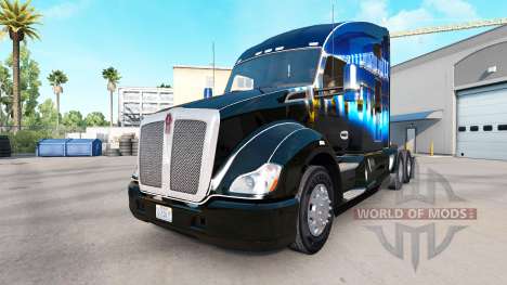 La piel de San Francisco Puente en un Kenworth tractor
