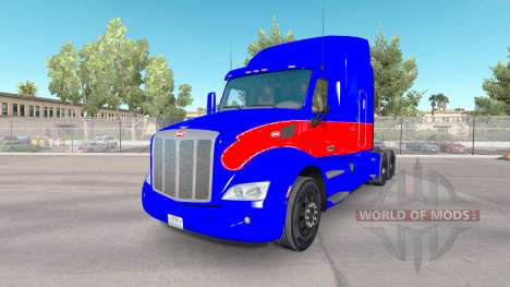 El rojo y el azul de la piel para el camión Peterbilt