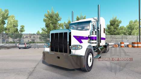 Piel Blanco Y Púrpura para el camión Peterbilt 389