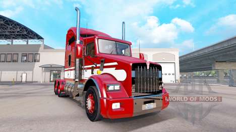 Piel Rojo-blanco-tractor Kenworth T800