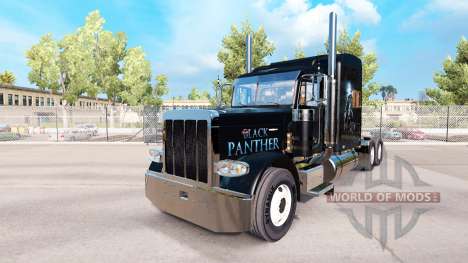 Pantera negra de piel para el camión Peterbilt 389