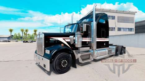 La peau Noir et Blanc dans le camion Kenworth W900