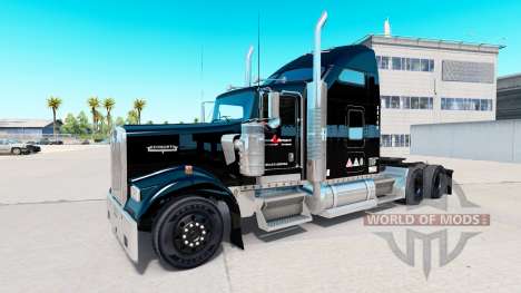 La piel Stevens Transporte en camión Kenworth W900