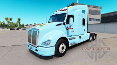 La piel de Los Simpsons en un Kenworth tractor