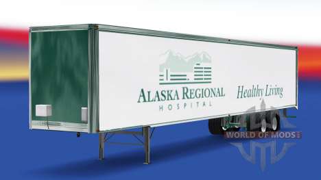 La piel de Alaska Hospital Regional en el remolque