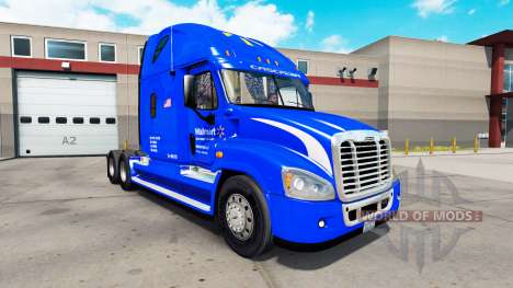 La piel de Walmart en el tractor Freightliner Cascadia