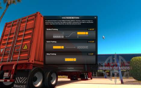 La interfaz de la American Truck Simulator
