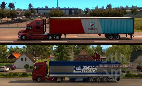 American Truck Simulator - comparación de la longitud del remolque